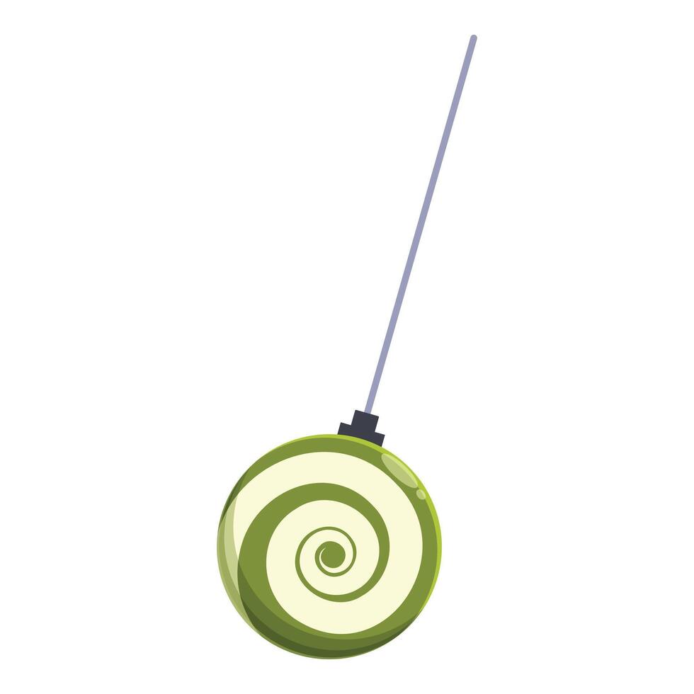 Green hypnosis spiral hanging on a string vector