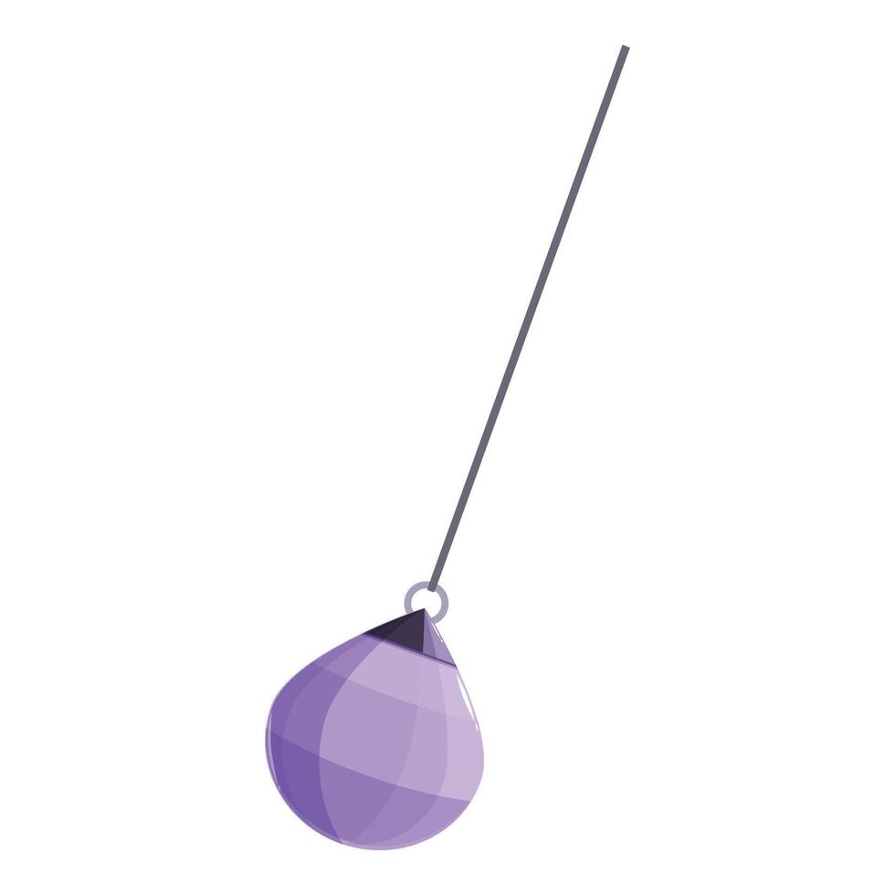 Purple punching bag hanging on white background vector