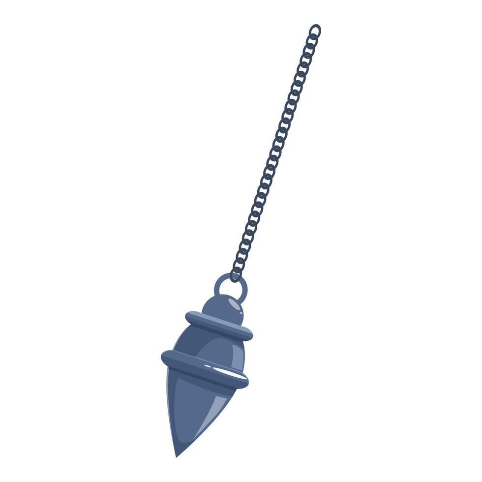 Silver pendulum hanging from chain symbolizing dowsing vector