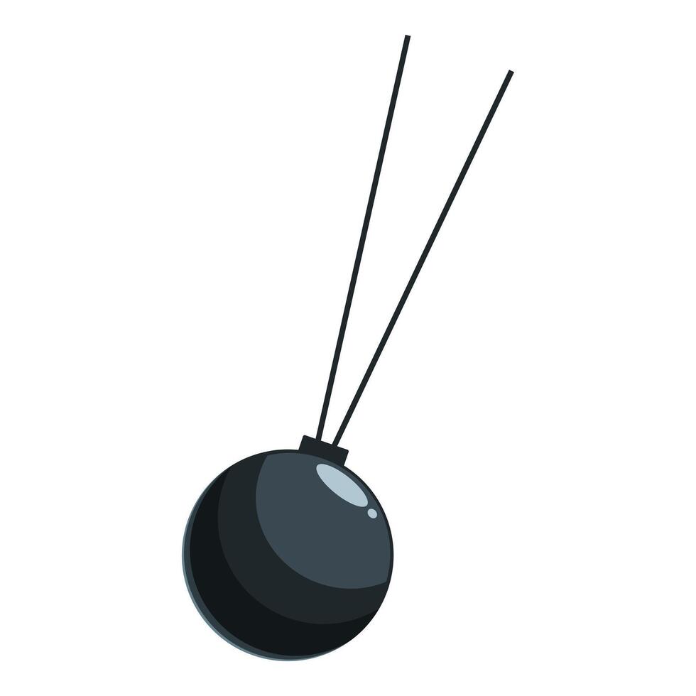 Wrecking ball with two ropes is swinging vector