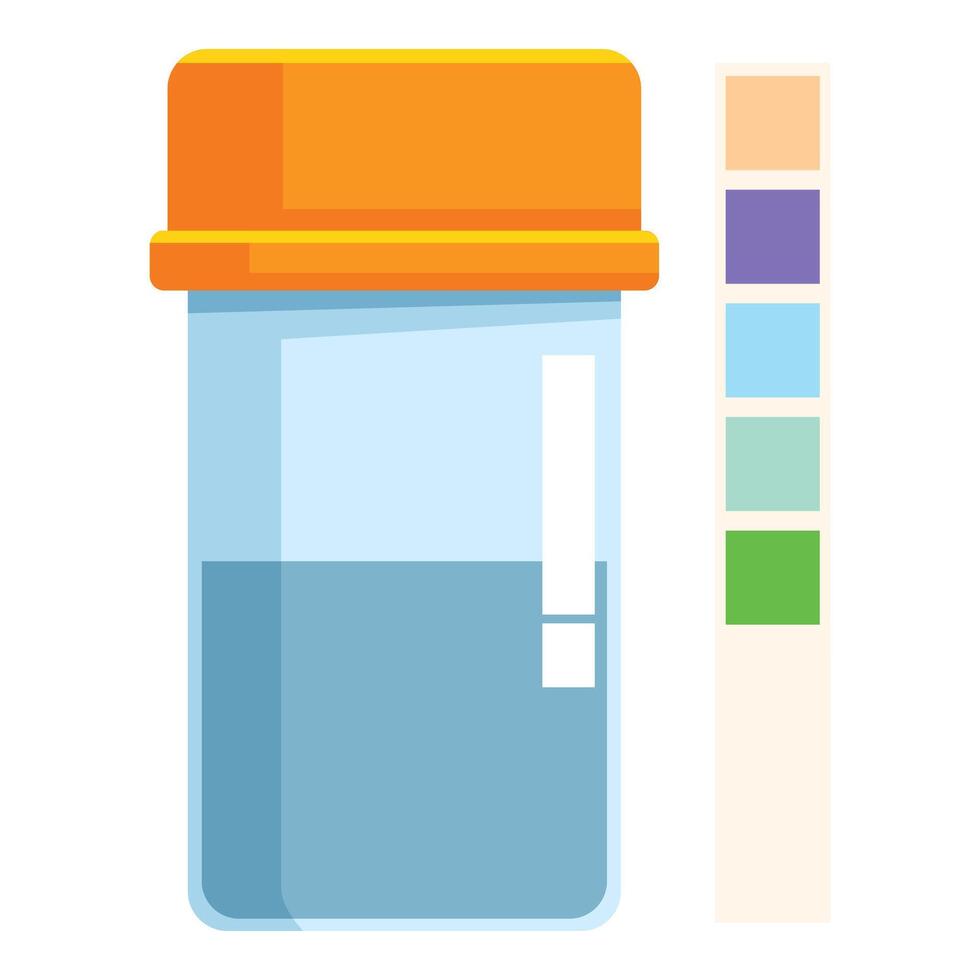 Medical urine test with color scale showing different results vector