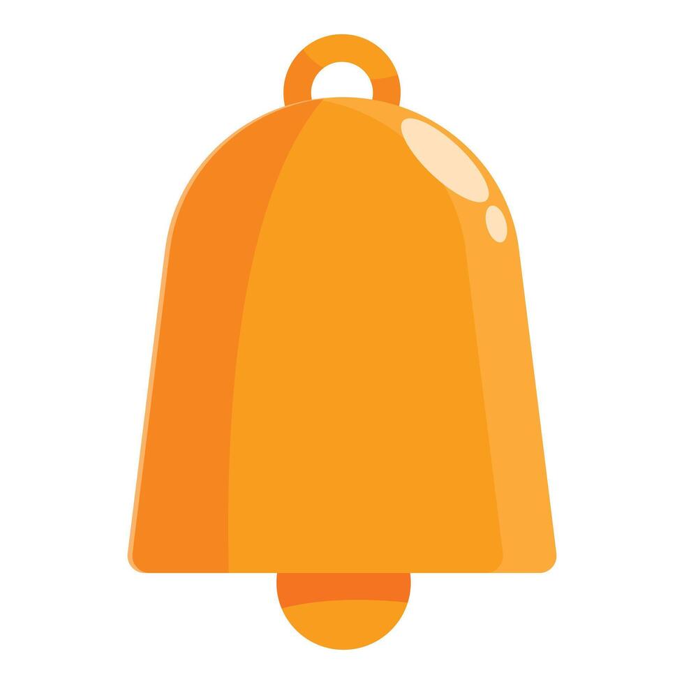 Shiny orange bell announcing important event vector