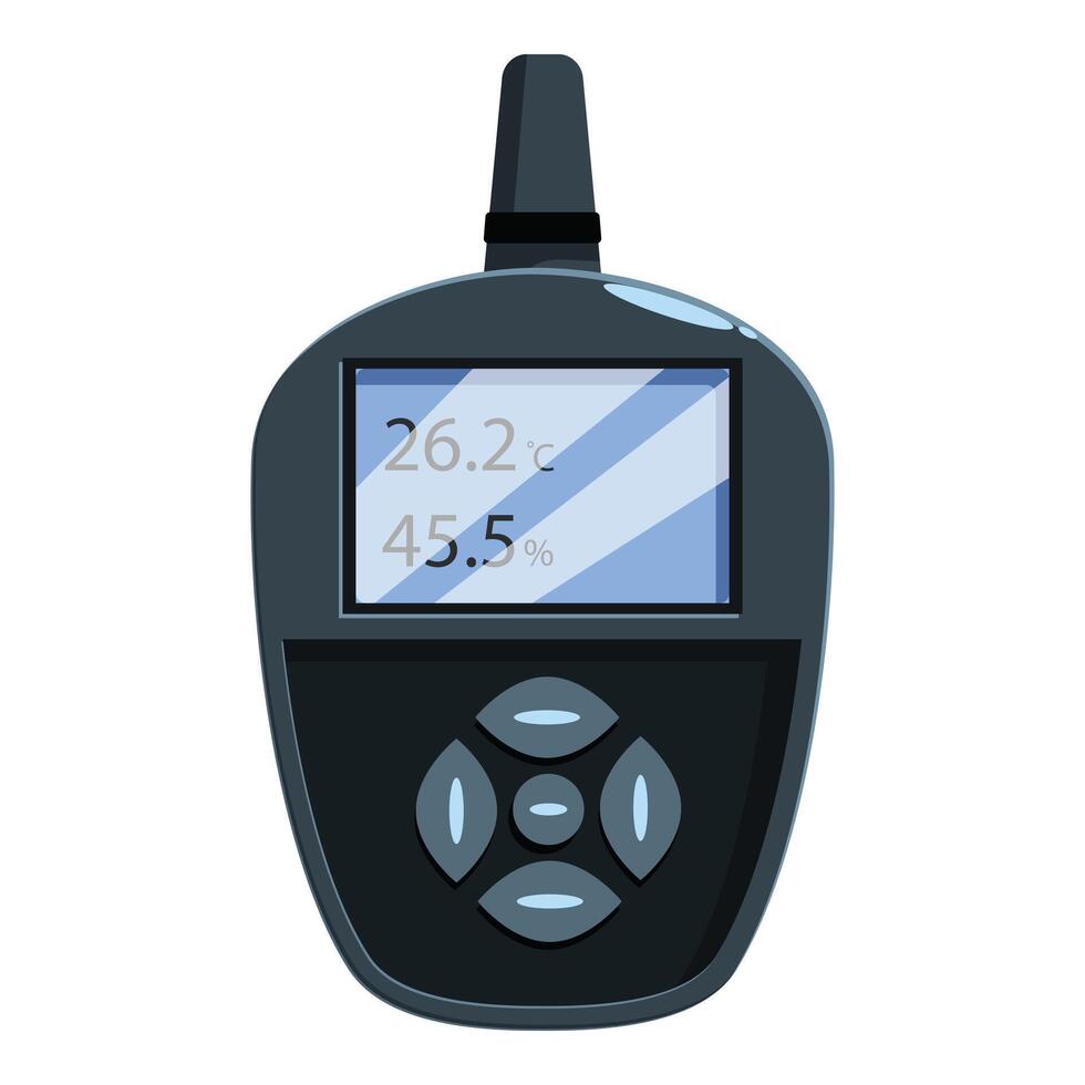 Digital thermo hygrometer is showing room temperature and humidity level vector