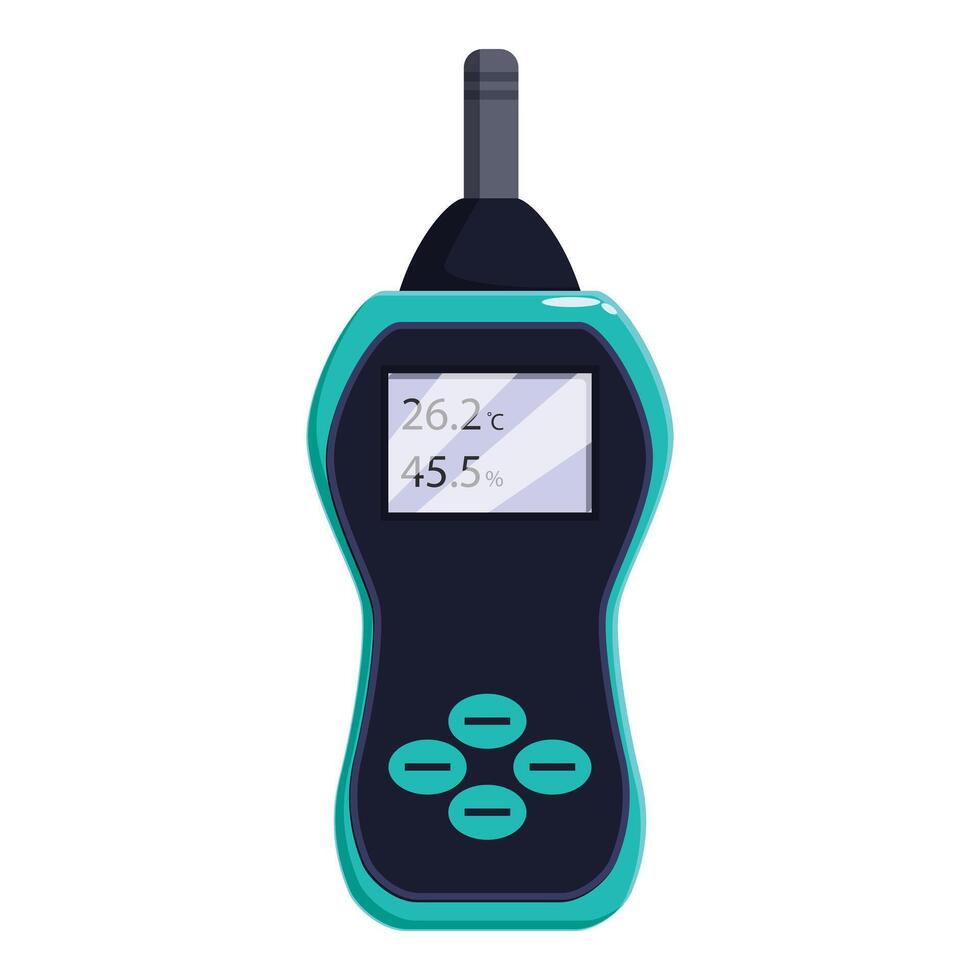 Digital thermo hygrometer showing temperature and humidity level vector