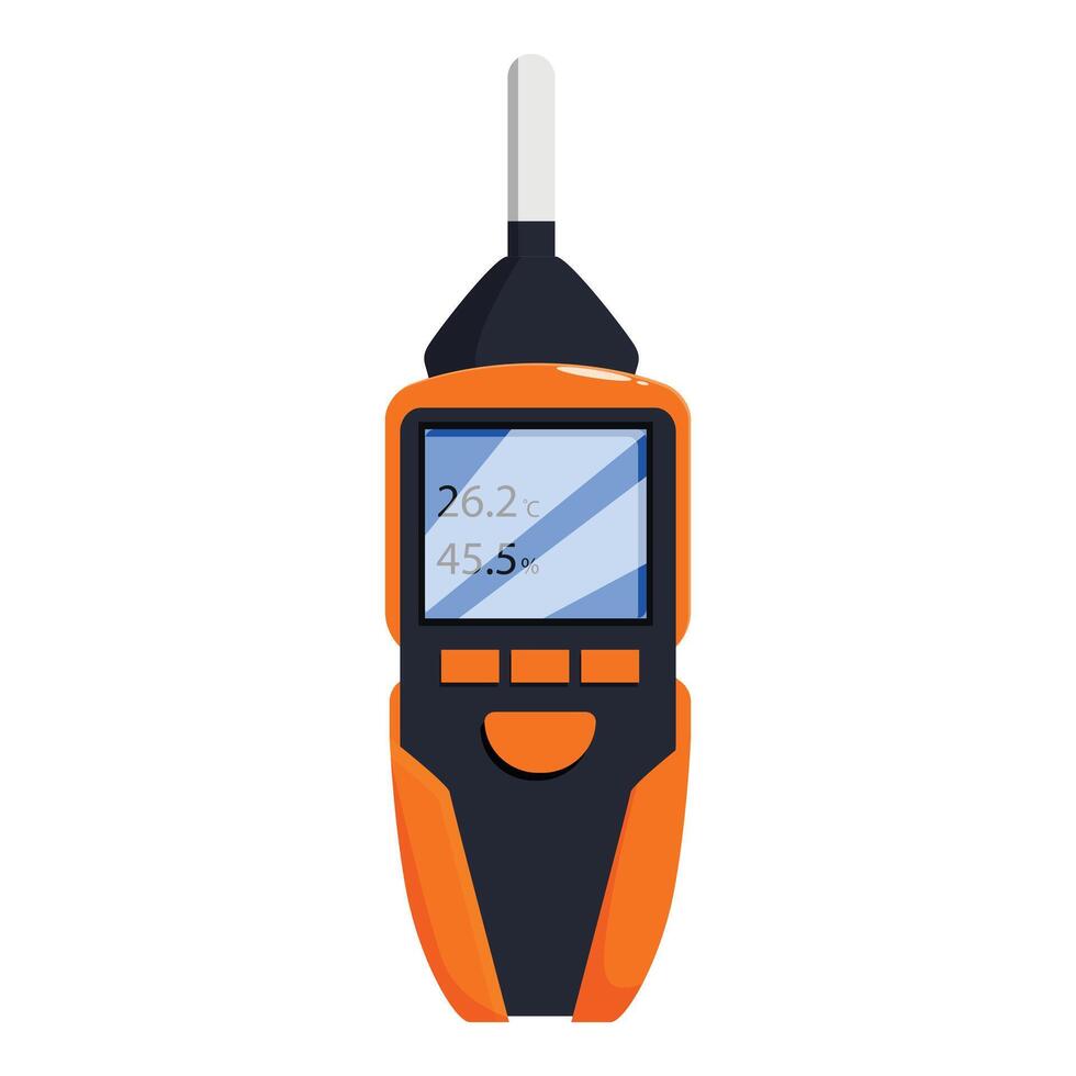 Digital thermohygrometer showing temperature and humidity level vector