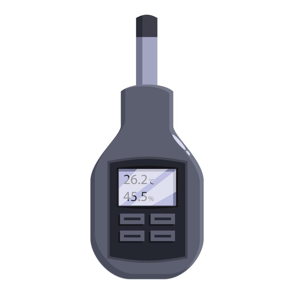 Digital thermo hygrometer showing temperature and humidity level vector