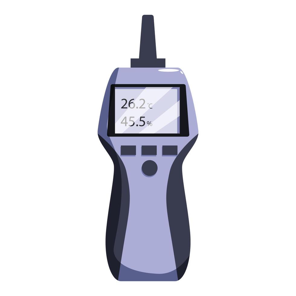 Digital thermohygrometer measuring temperature and humidity level vector