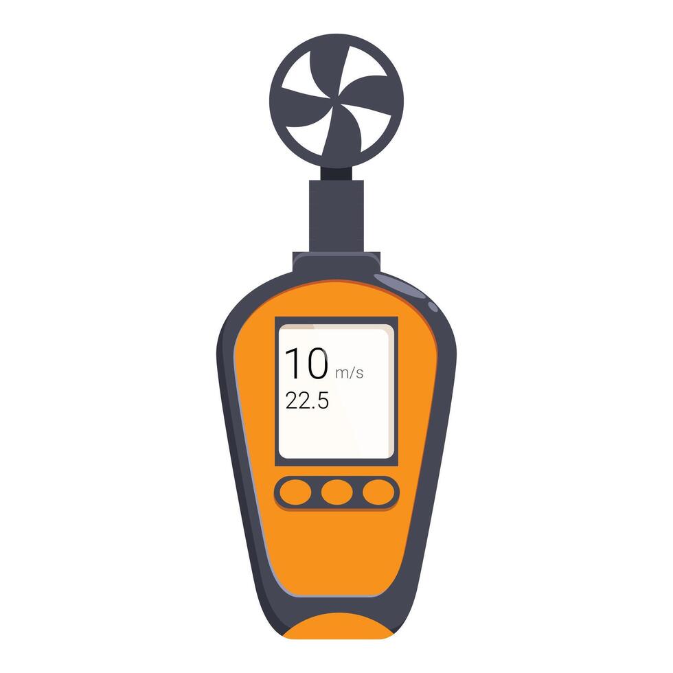 Digital anemometer showing wind speed measurement on display vector