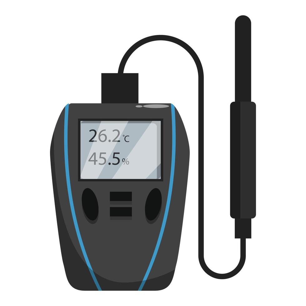 Digital thermohygrometer measuring temperature and humidity level vector