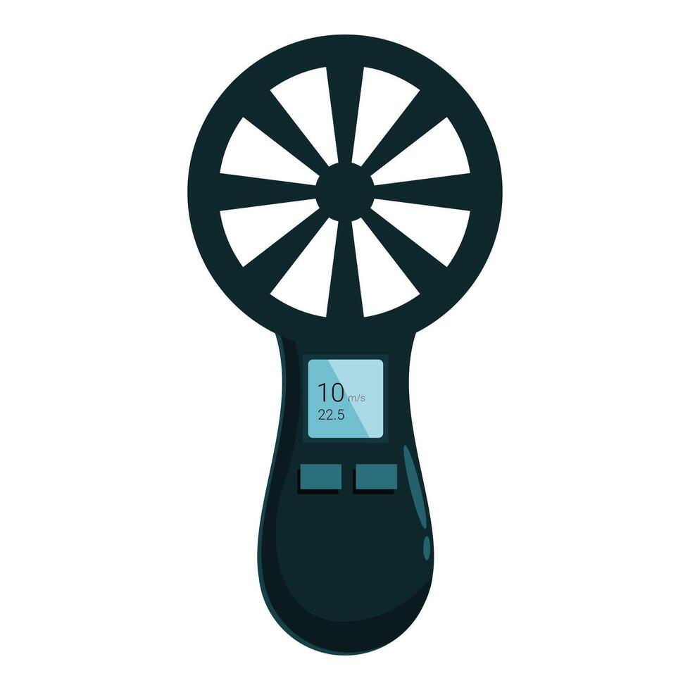 Digital anemometer measuring wind speed on white background vector