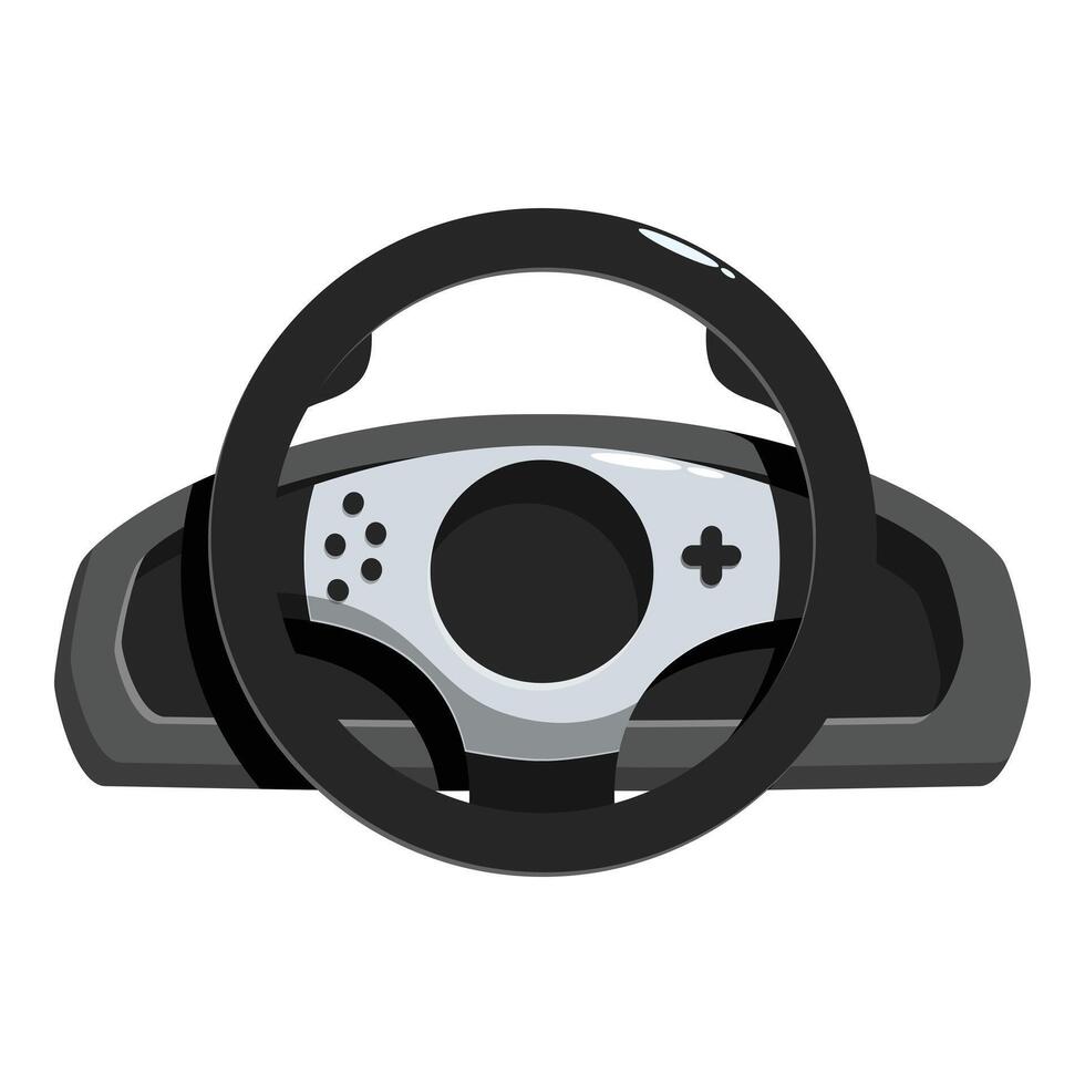 Game steering wheel for video game consoles and pc driving simulator vector