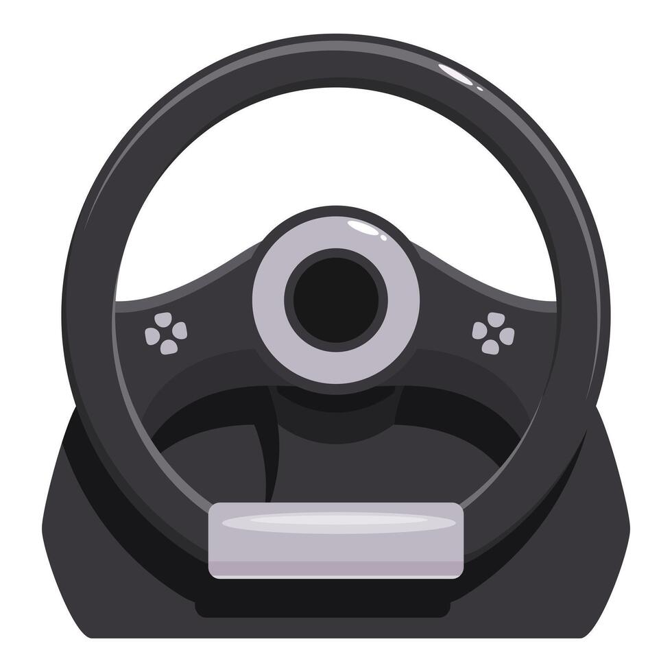 Gaming steering wheel with buttons for video game consoles vector