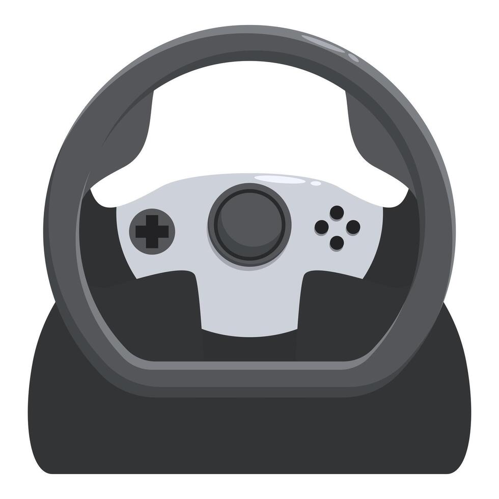 Gaming steering wheel with buttons and directional pad for realistic racing simulation vector