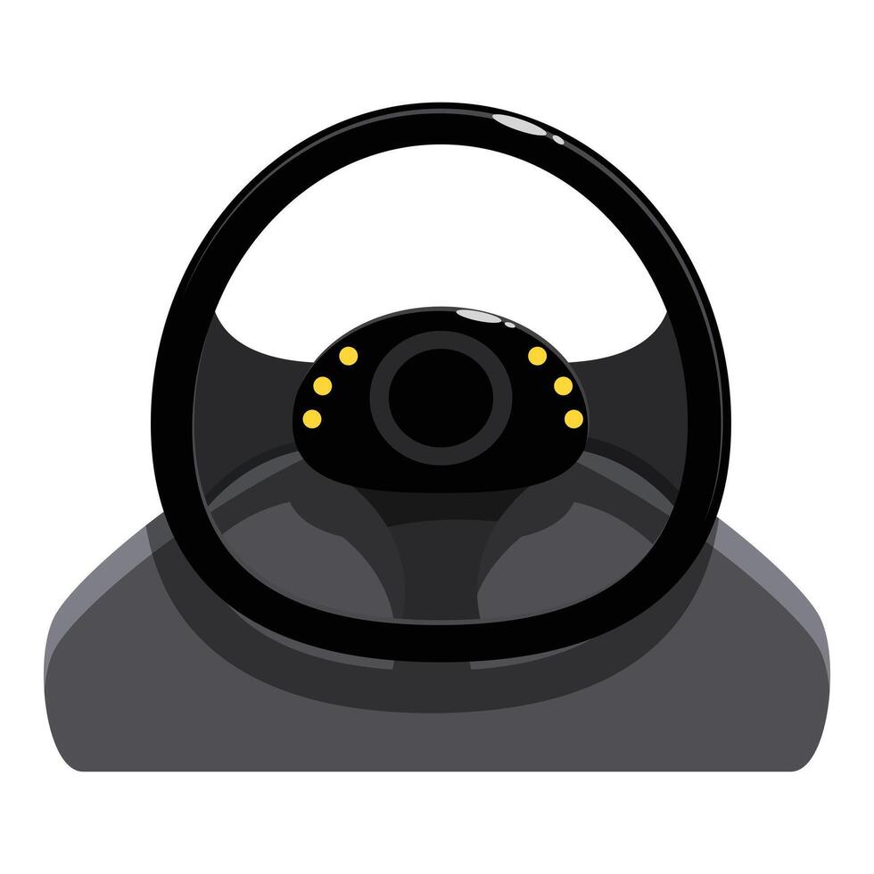 Racing simulator steering wheel with force feedback on white background vector