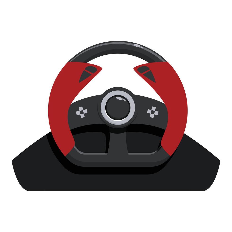 Racing simulator steering wheel for playing video games vector