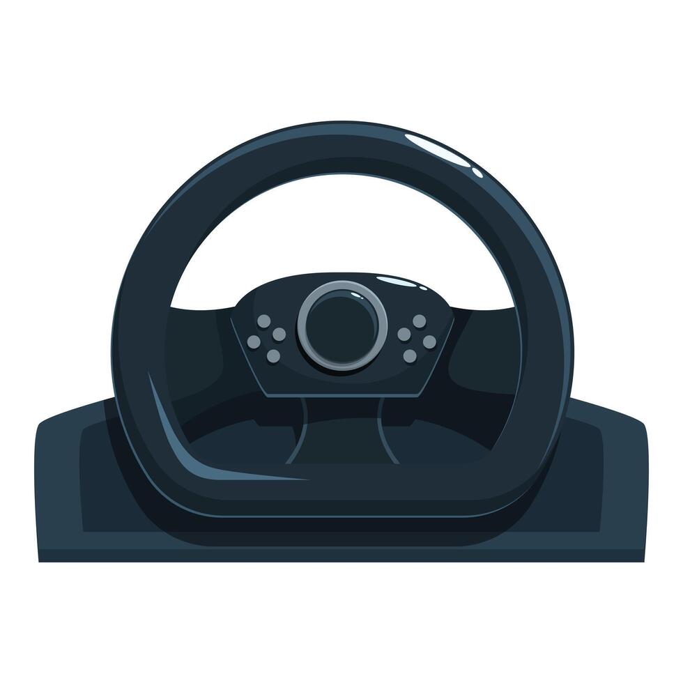 Racing game steering wheel with buttons for professional gamer vector