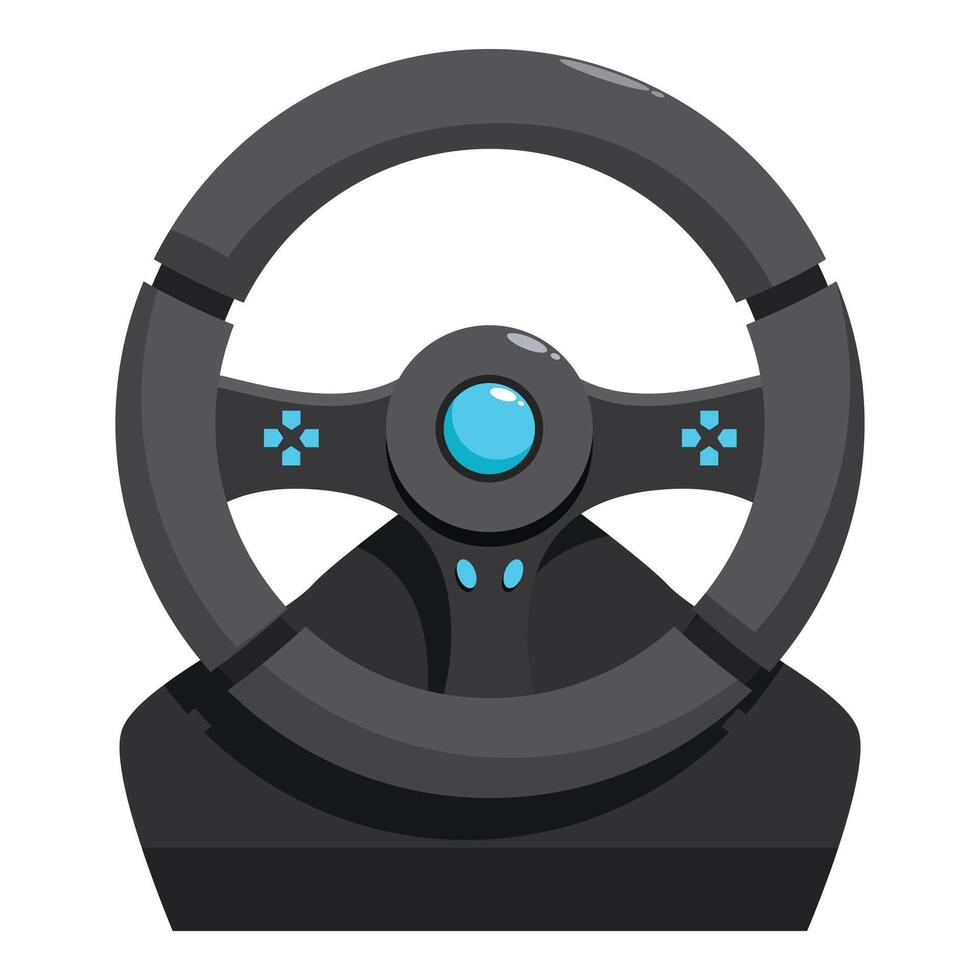 Gaming steering wheel allowing for more immersive gaming experience vector