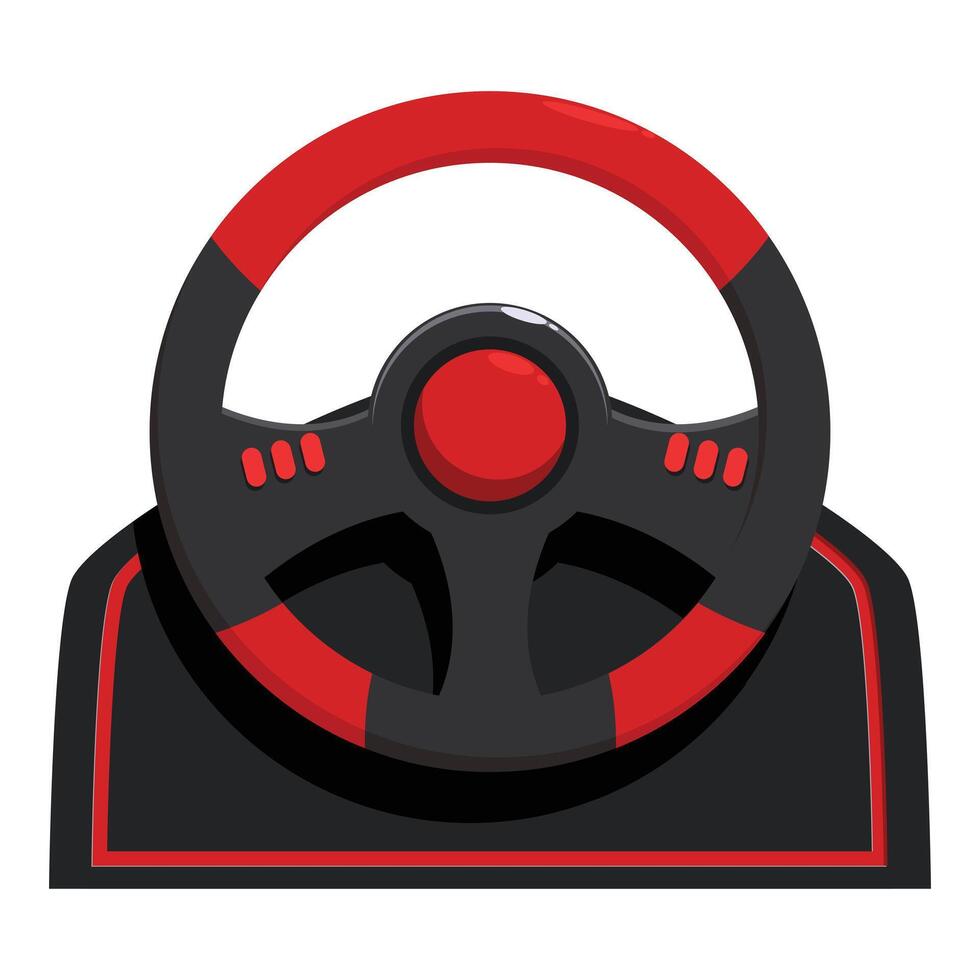 Gaming steering wheel for playing racing games vector