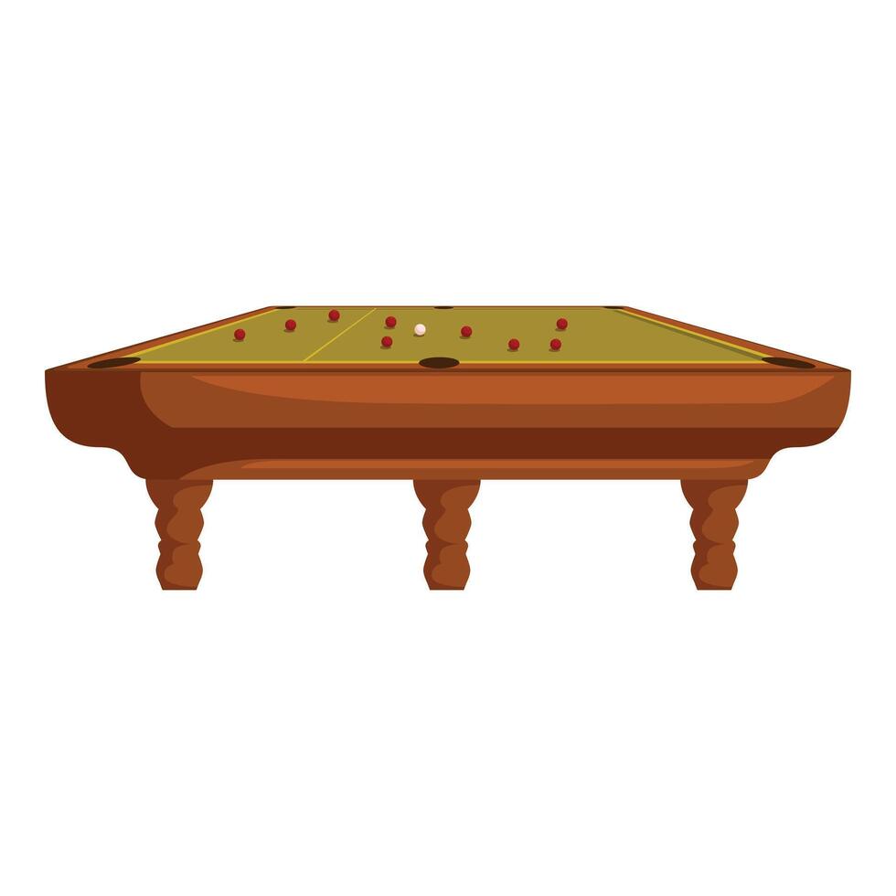 Russian billiard table with balls standing on green cloth vector