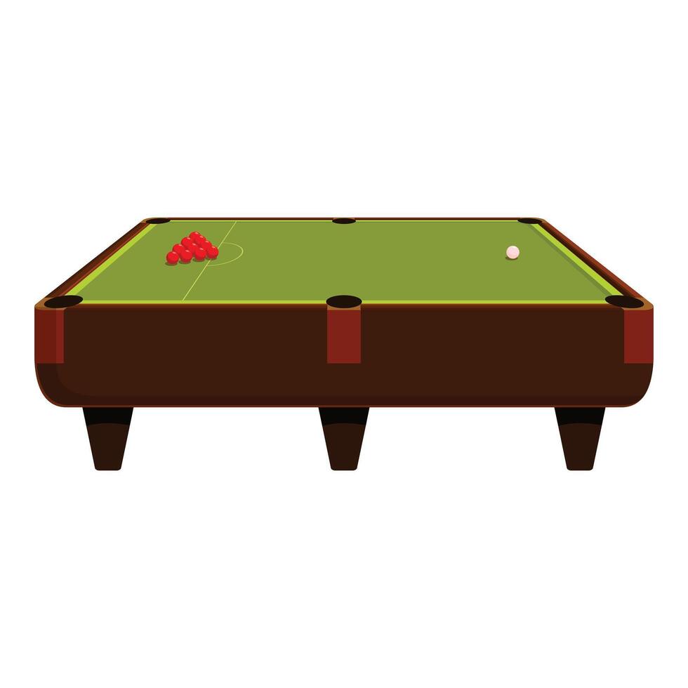 Classic green snooker table ready for a game vector