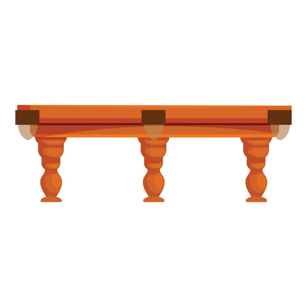 Wooden billiard table with lamps having three legs standing isolated on white background vector