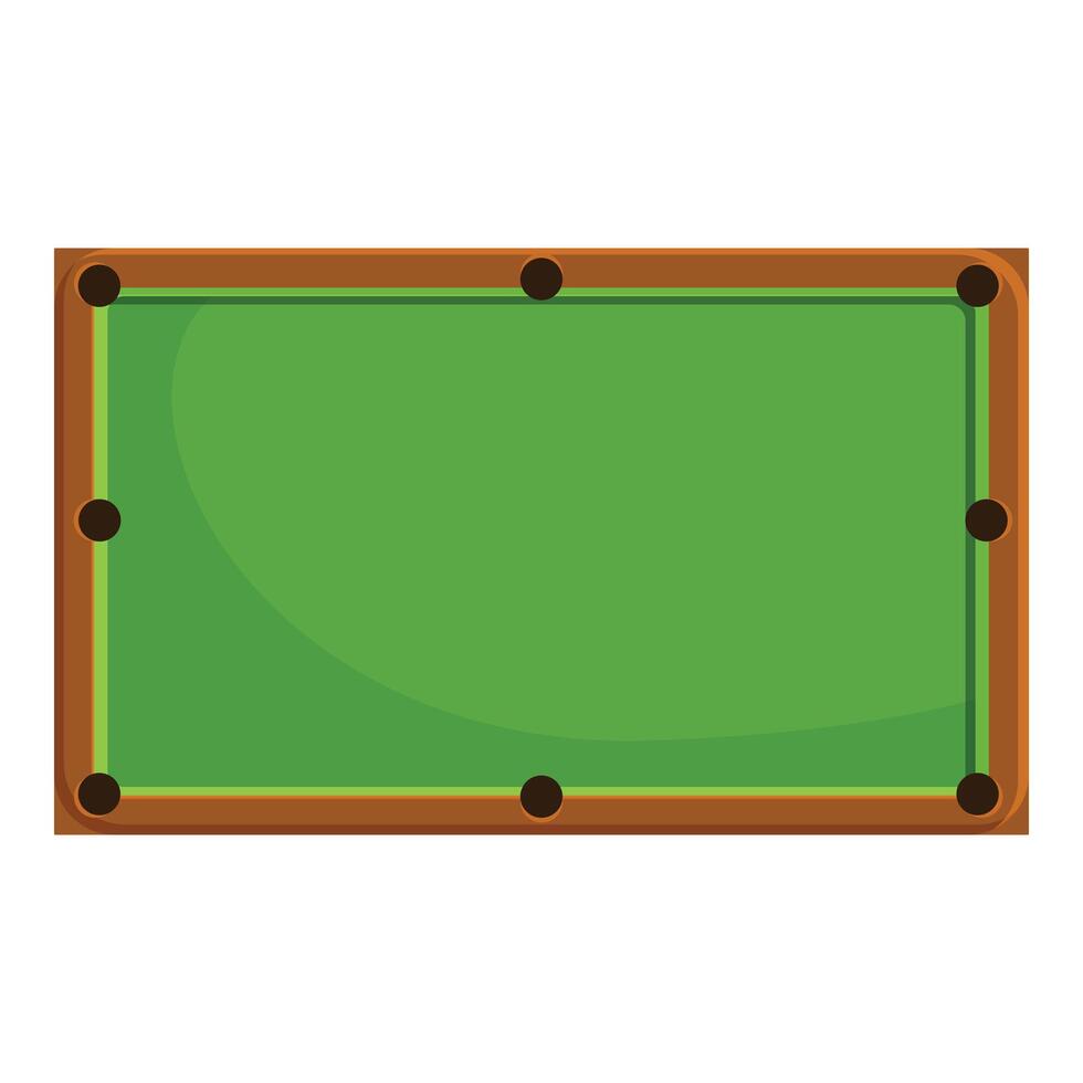 Empty green pool table with holes for playing billiards vector