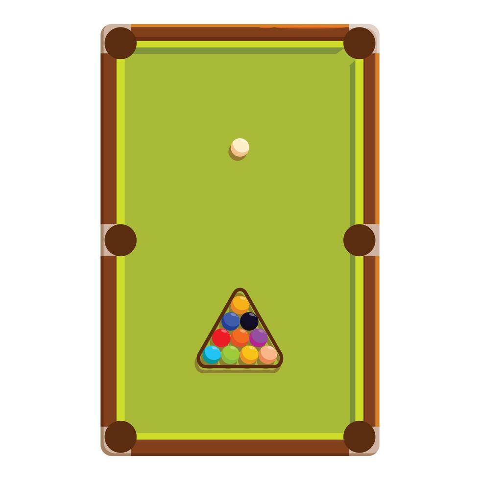 Green pool table ready for playing billiard game vector