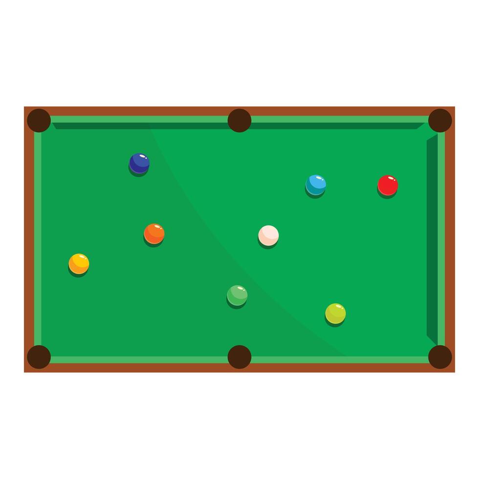 Empty pool table with colorful balls scattered around vector