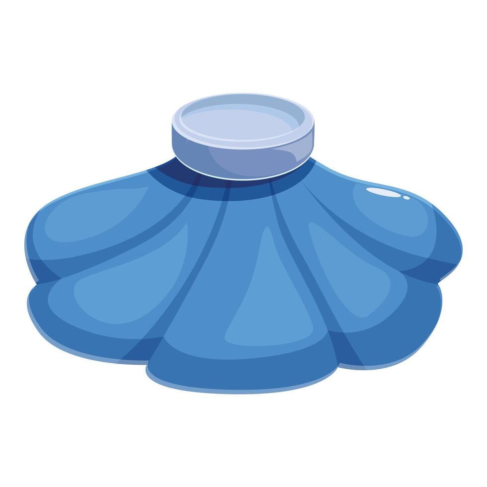 Blue ice pack reducing swelling from injury vector