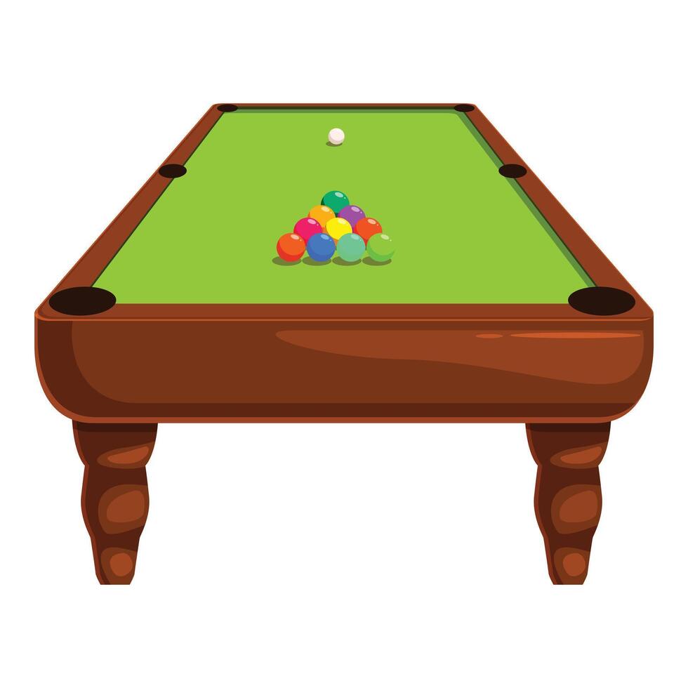 Classic billiard pool snooker table with balls preparing for game vector