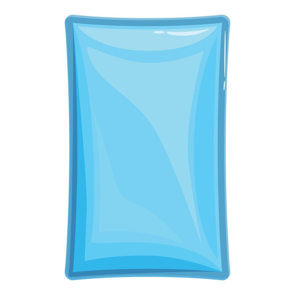 Blue rectangular inflatable pillow for comfortable sleeping vector