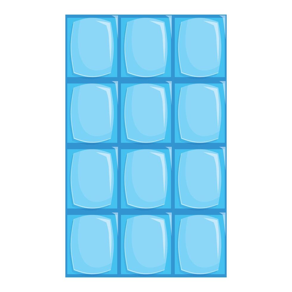 Blue ice cube tray making refreshing ice for summer beverages vector