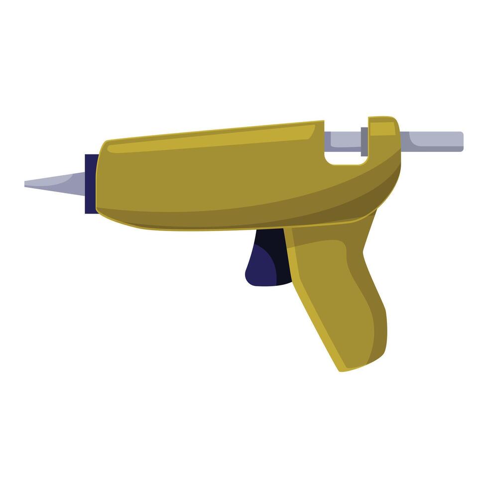 Yellow glue gun waiting for crafting project vector