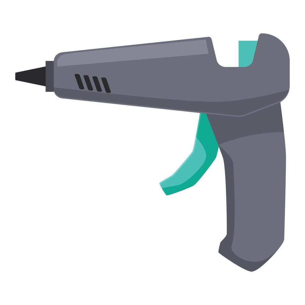 Electric hot melt glue gun with plastic handle for diy and repairing vector