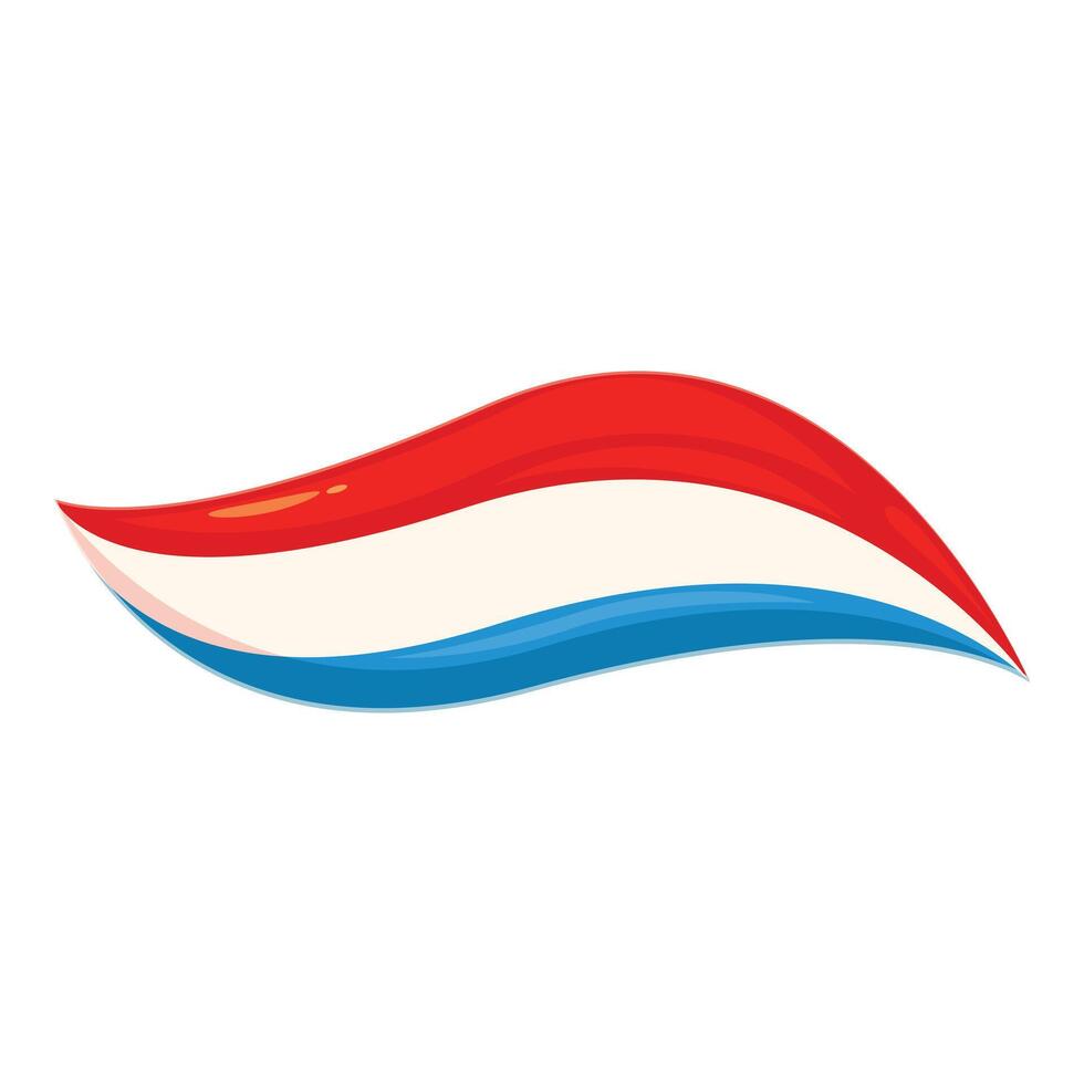 Red white and blue toothpaste swirl flowing from tube vector