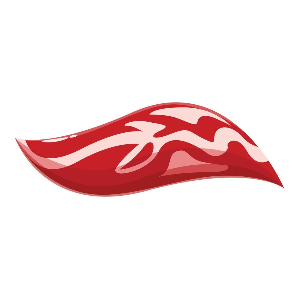Delicious red meat slice waving for attention on white background vector