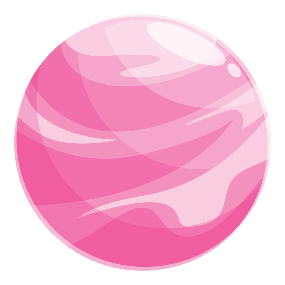 Pink planet rotating in open space illustration vector