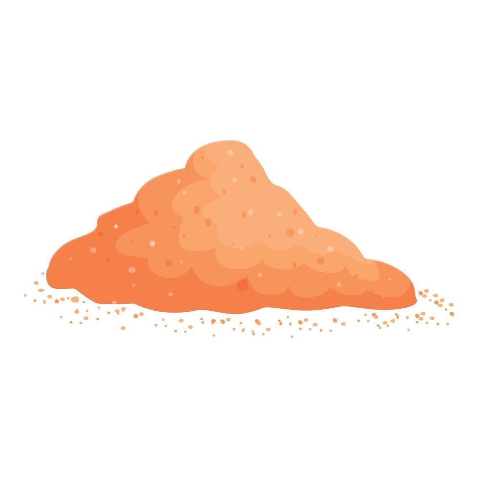 Pile of sand lying on the ground forming a small mountain vector