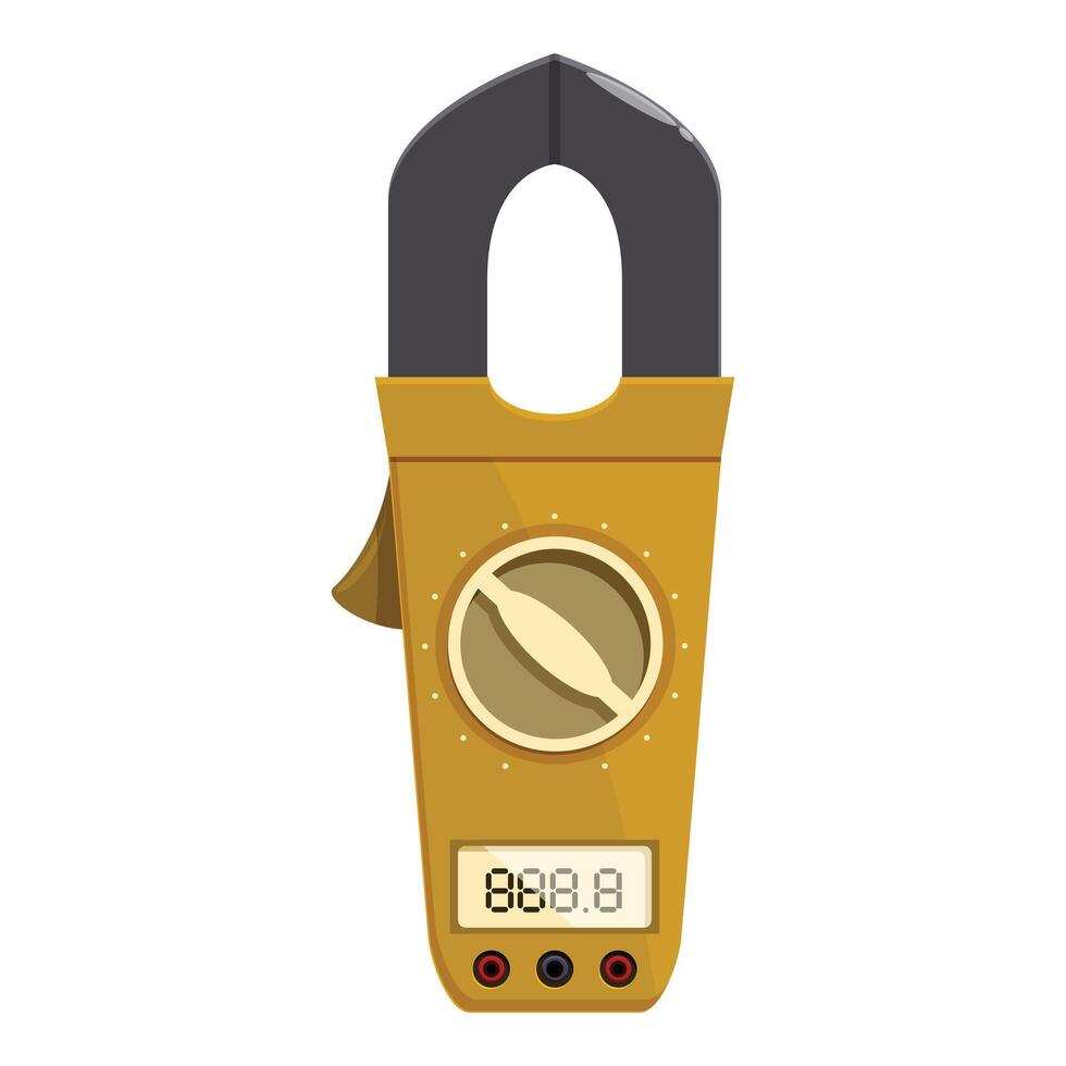 Digital clamp meter measuring electricity consumption vector