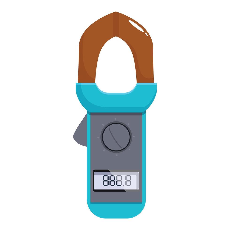 Digital clamp meter measuring electricity consumption vector
