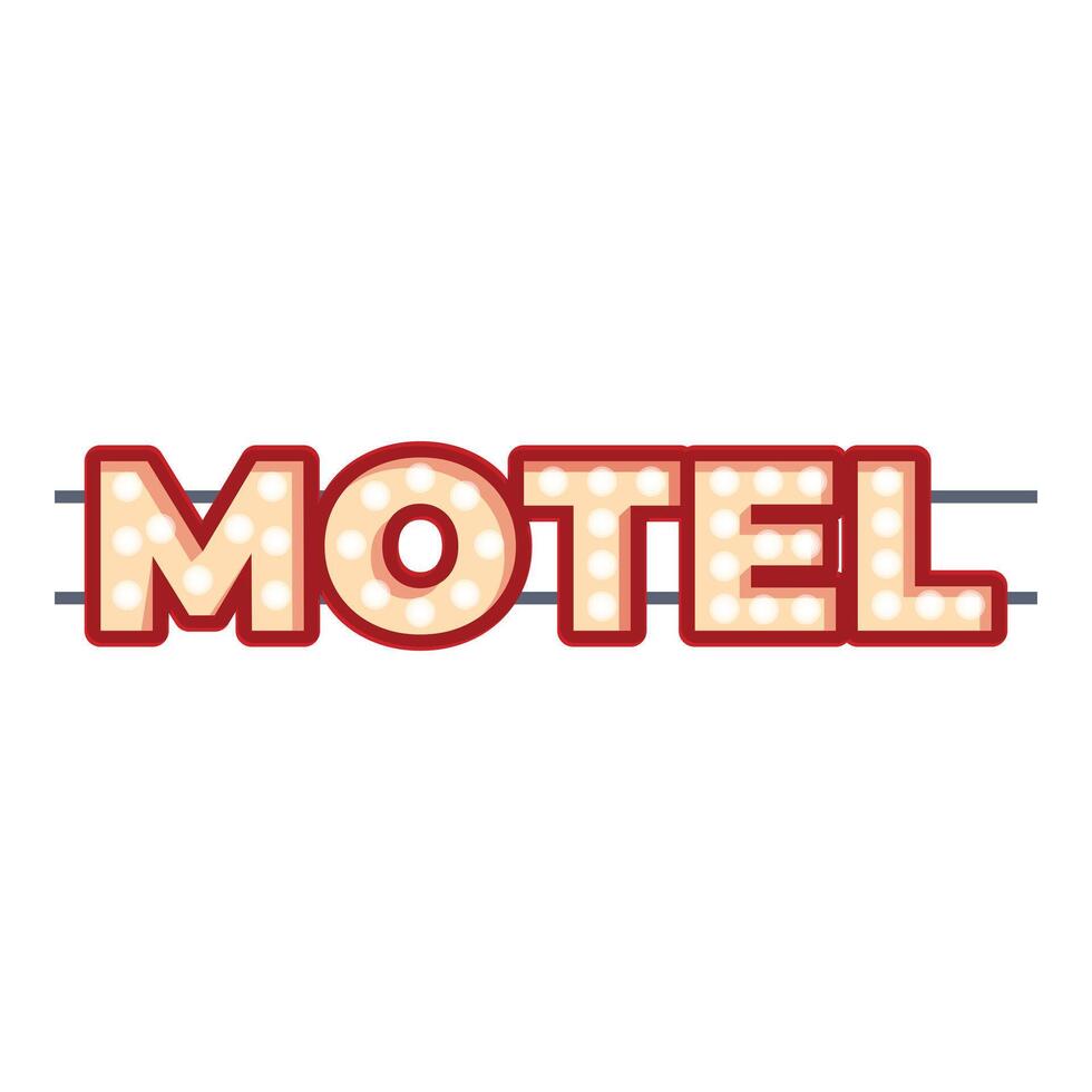 Lighted motel sign indicating lodging available vector