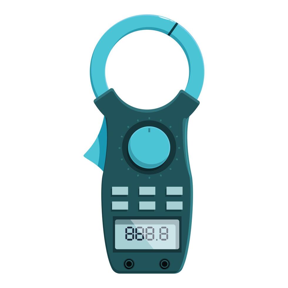 Digital clamp meter showing measurement result on display vector