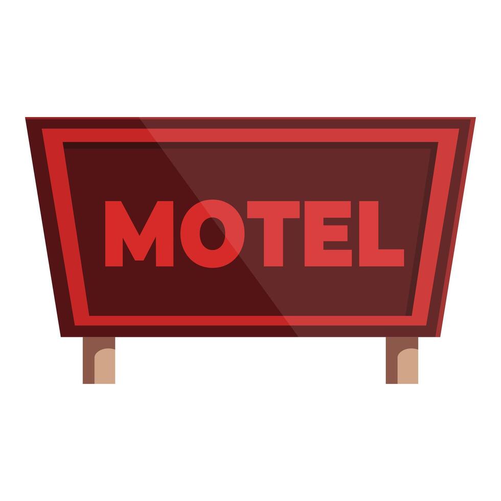 Red motel sign standing on two wooden posts vector