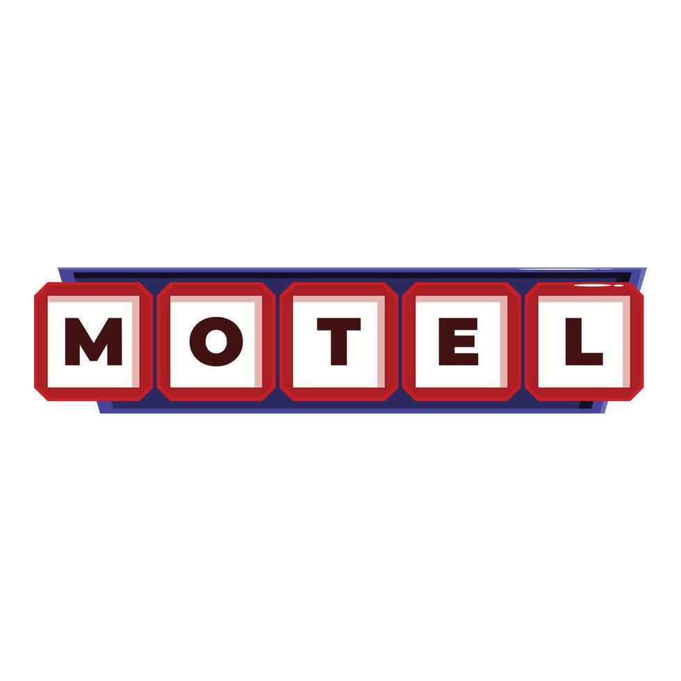 Red motel sign composed of square 3d blocks vector