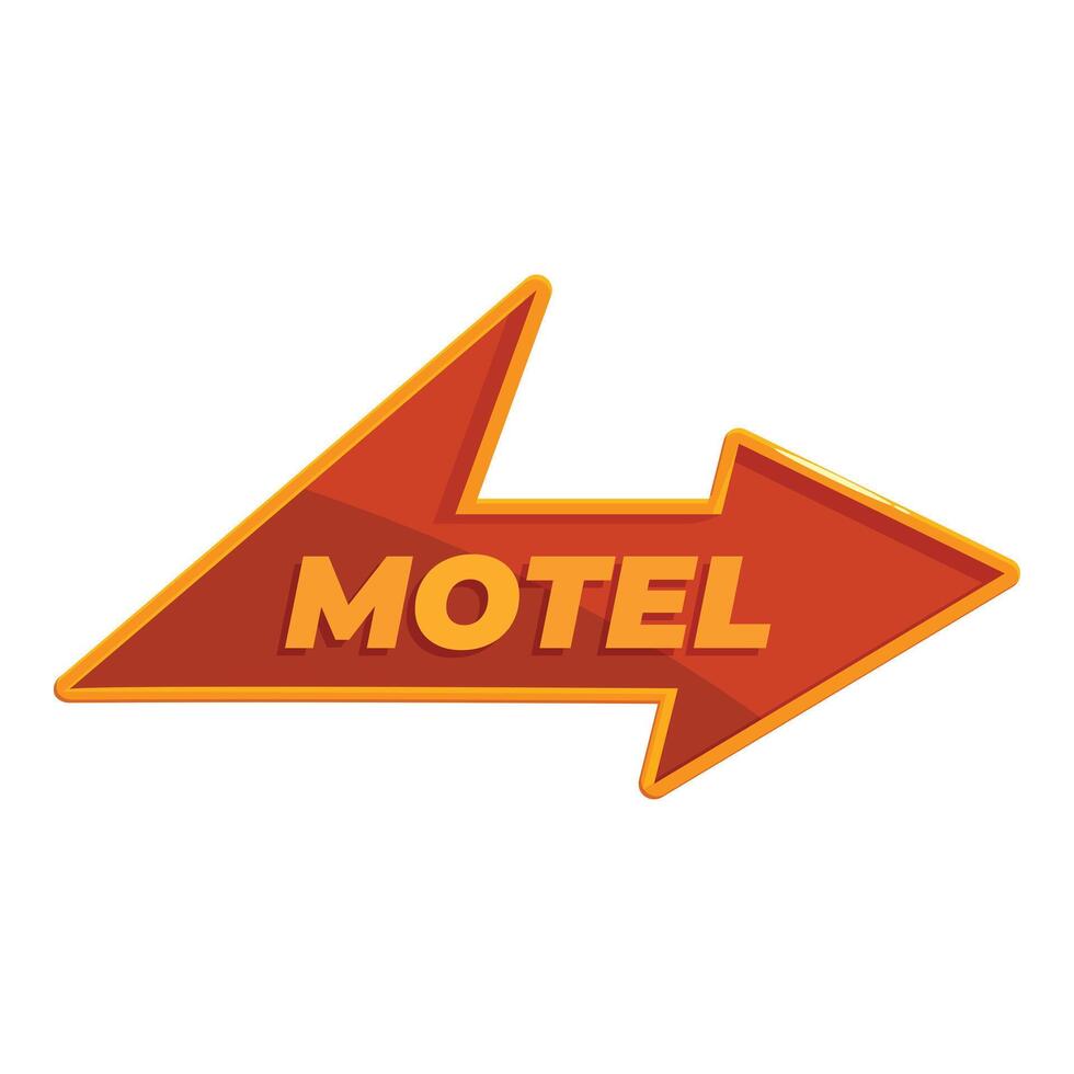 Red motel sign with arrow pointing right on white background vector