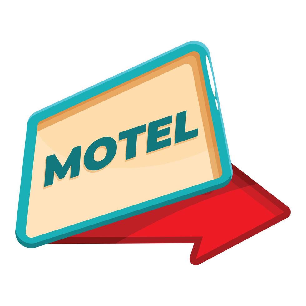 Red arrow pointing at motel sign vector