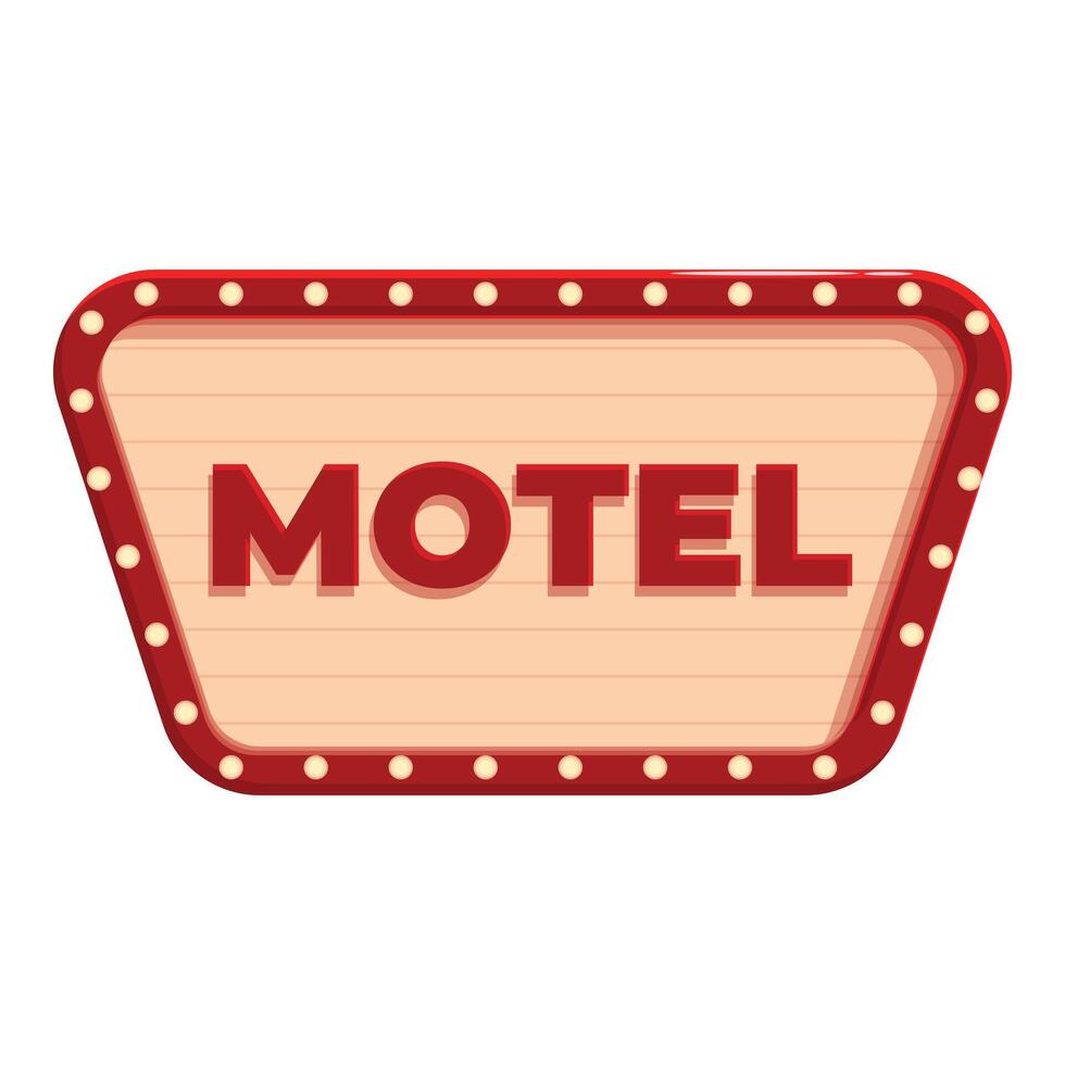 Red motel sign advertising cheap lodging with light bulbs vector
