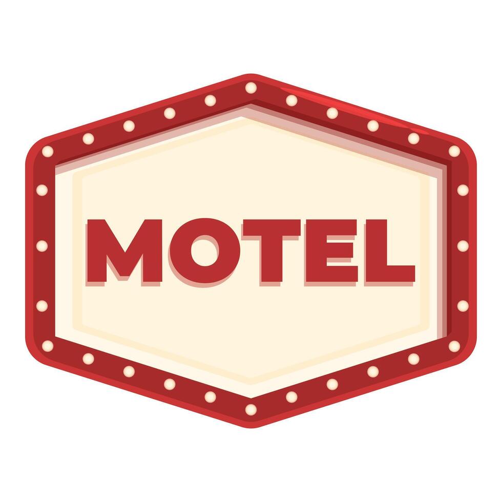 Red motel sign with light bulbs is announcing place to sleep vector