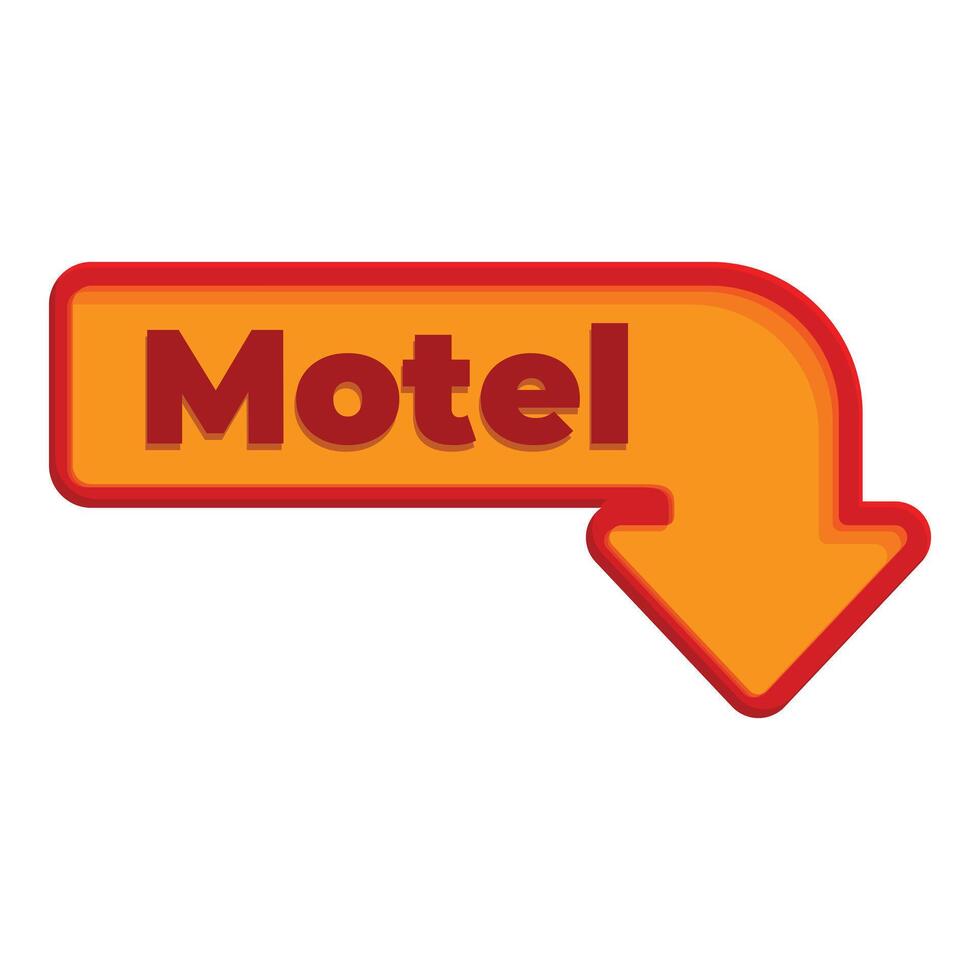 Motel sign with arrow pointing down vector