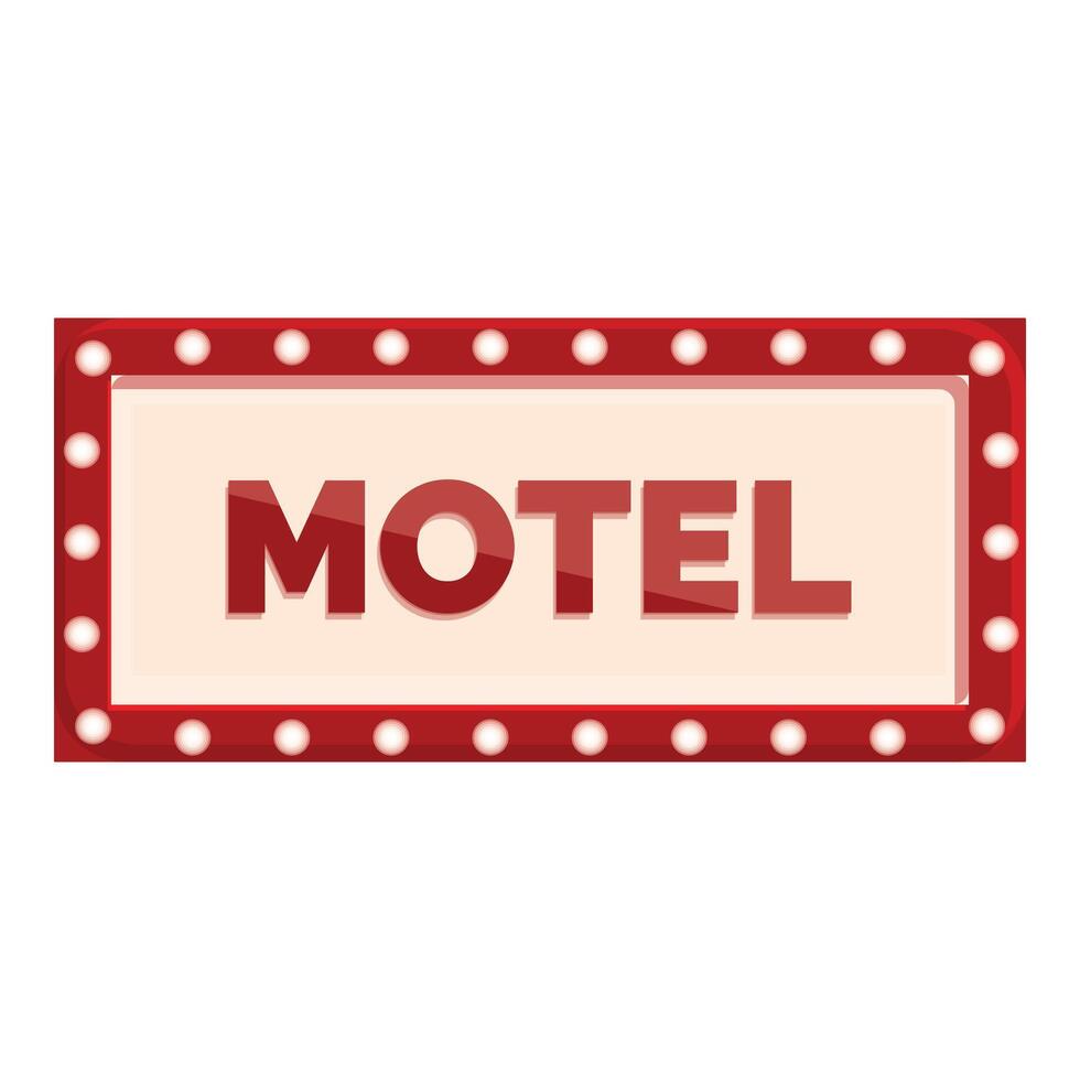 Red motel sign with light bulbs frame is advertising lodging vector